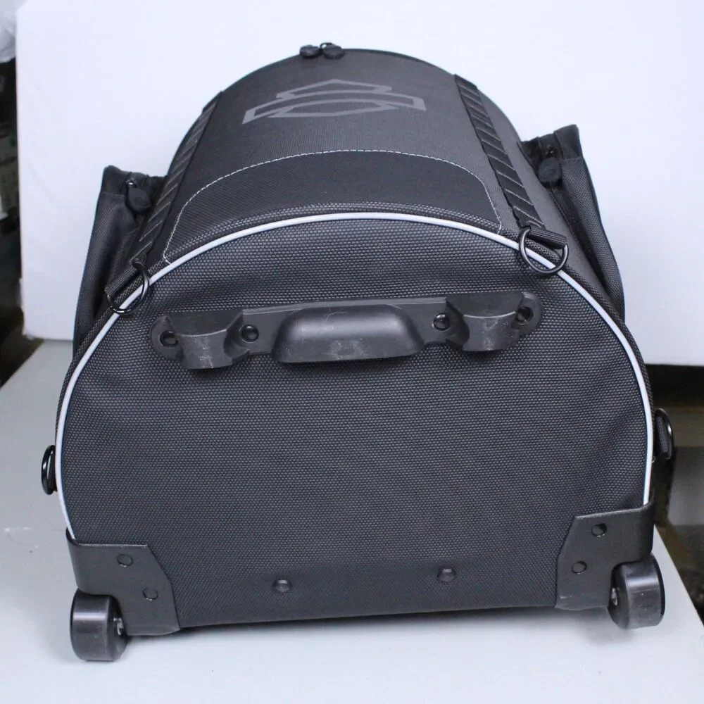 Harley Davidson Onyx Backseat Roller Luggage - Complete w/ Straps & Logo Cover